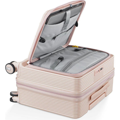 18" Carry On Luggage with Front Open Door &Laptop Interlayer, Hard Shell Suitcase Built-In TSA Luggage Lock, Hardside Lightweight PC Travel Suitcase for Women Men with Spinner Wheels Airline Approved