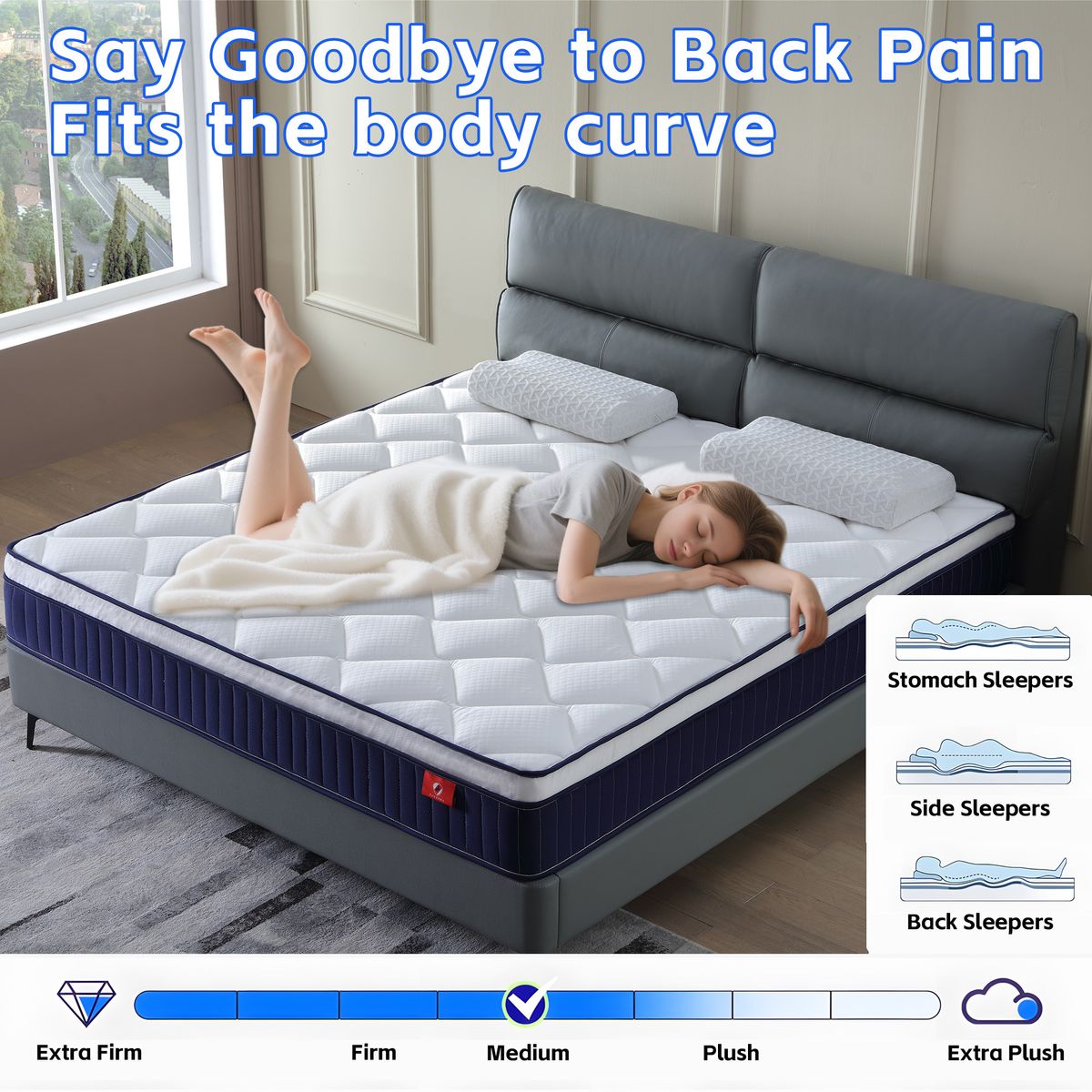Cool 10 Inch Plush Gel Memory Foam Pocket Spring Hybrid Mattress