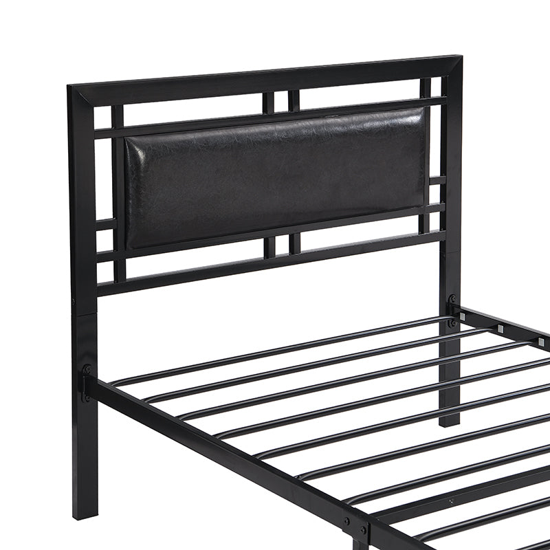 Twin Size metal bed Sturdy System Metal Bed Frame, Modern style and comfort to any bedroom, black
