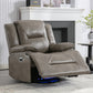 360 Swivel and Rocking Home Theater Recliner Manual Recliner Chair with a LED Light Strip for Living Room,Bedroom, Grey