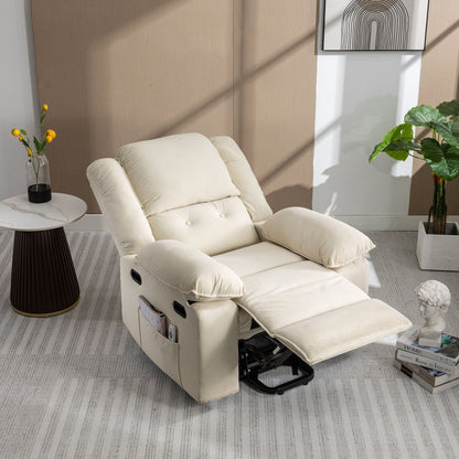 Massage Recliner,Power Lift Chair for Elderly with Adjustable Massage and Heating Function,Recliner Chair with Infinite Position and Side Pocket for Living Room, Beige