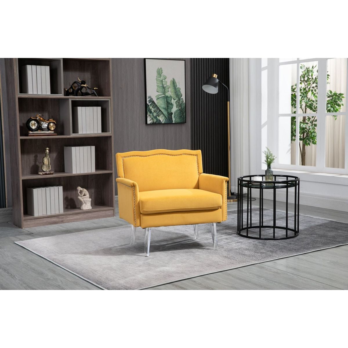 Accent Chair, Living Room Chair / leisure single sofa with acrylic feet