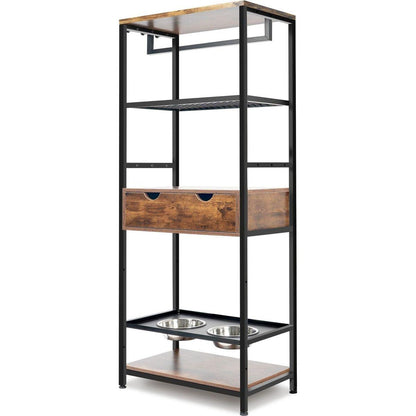 dog feeding station,3 Height Adjustable Raised Dog Bowls, Dog Feeder Station for Large Medium Dogs Cats, Dog Storage with shelves.