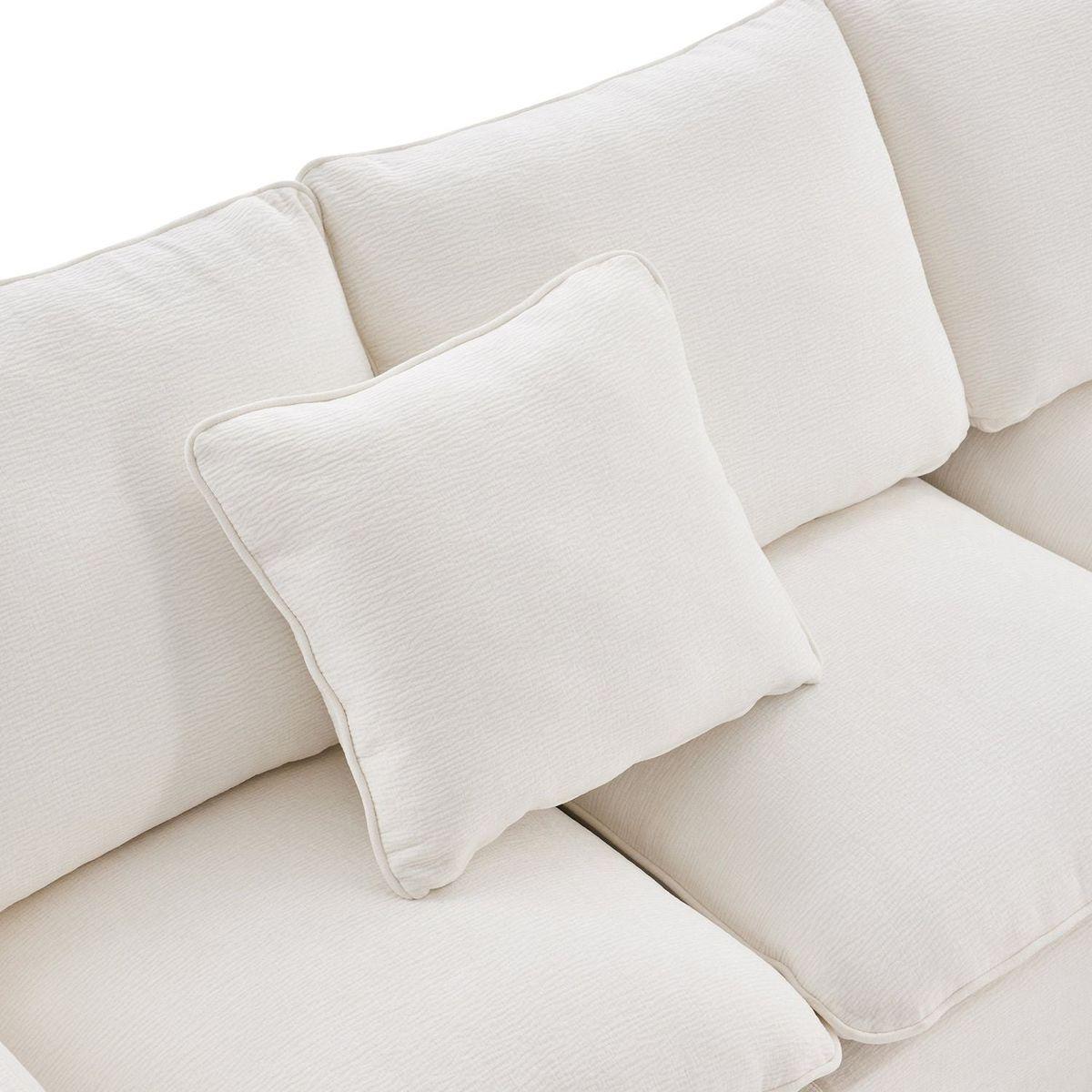 84x84" Modern L Shape Modular Sofa, 5 Seat Chenille Sectional Couch Set with 2 Pillows Included, Freely Combinable Indoor Funiture for Living Room, Apartment, Office, 2 Colors