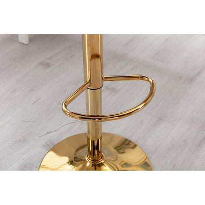 Black velvet bar chair, pure gold plated, unique design,360 degree rotation, adjustable height,Suitable for Dining room and bar,set of 2