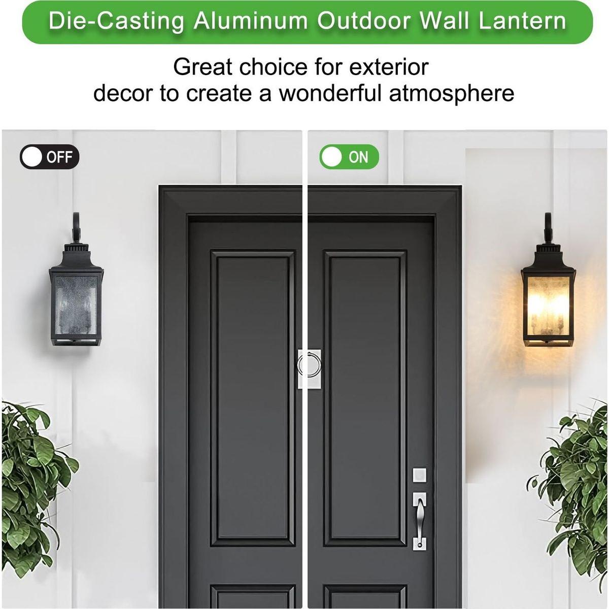 Large Outdoor Wall Lamps With Glass Supports multiple types of light bulbs (2pack)