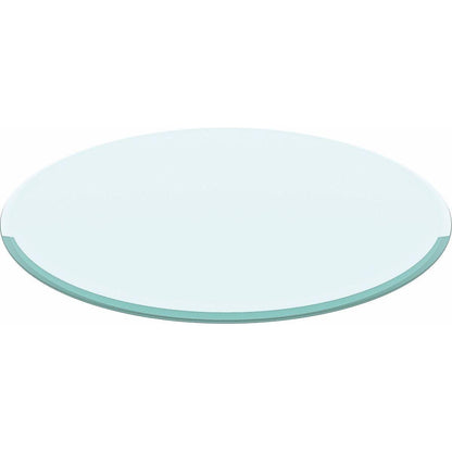 30" Inch Round Tempered Glass Table Top Clear Glass 2/5 Inch Thick Beveled Polished Edge