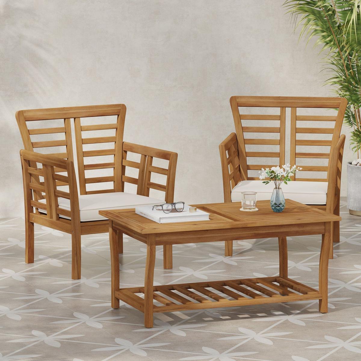 CAYDON 2 CLUB CHAIRS + TABLE
