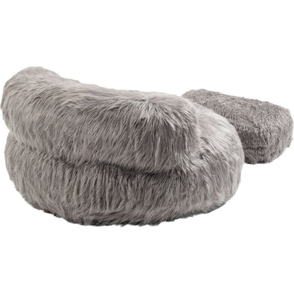 Bean Bag Chair Faux fur Lazy Sofa /Footstool Durable Comfort Lounger High Back Bean Bag Chair Couch for Adults and Kids, Indoor