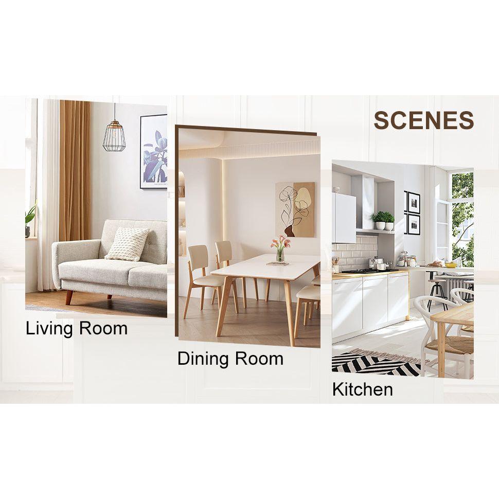 Chinese countryside retro solid wood round table, simple modern imitation rattan table, wooden table, desk. Suitable for dining room, living room, office