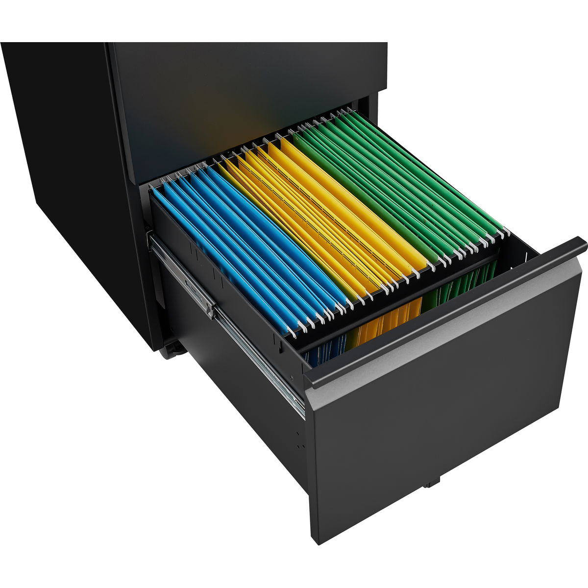 2 Drawer File Cabinet with Lock, Metal Under Desk Rolling Filing Cabinet fits Letter/Legal/A4 Size for Home Office, Mobile Filing Cabinet, Assemble Required, Black