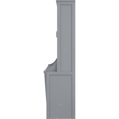 Queen Size Murphy Bed with a Shelf, Gray