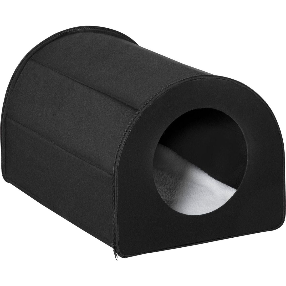 Dome Heated Cat House Portable and Waterproof Pet Shelter for Kitty in Winter, Black