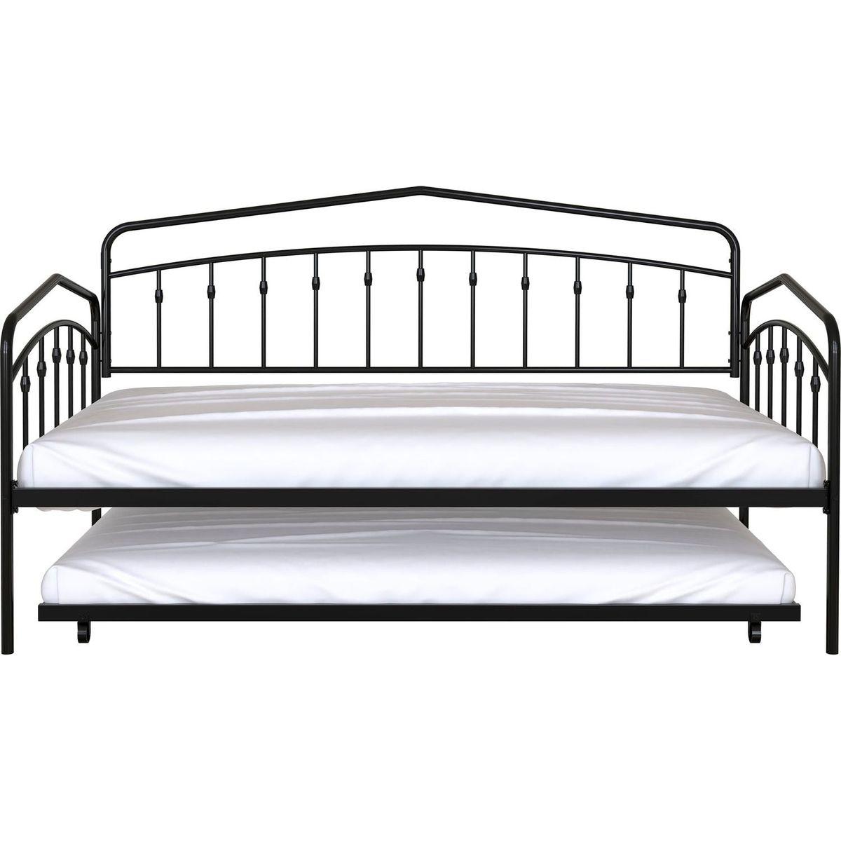 Fox twin daybed with twin trundle, Black