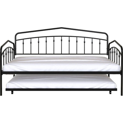 Fox twin daybed with twin trundle, Black