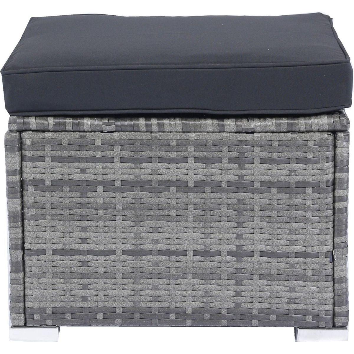 8 Piece Patio Sectional Wicker Rattan Outdoor Furniture Sofa Set with One Storage Box Under Seat and Cushion Box Grey wicker + Black Cushion + Clear Glass Top