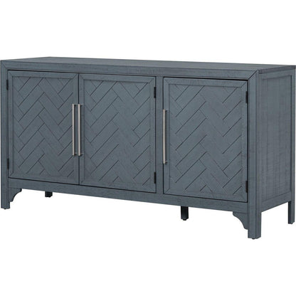 Designed Storage Cabinet Sideboard with MDF+Pine veneer, Adjustable Shelves, Suitable for Living Rooms, Entrance and Study Rooms.