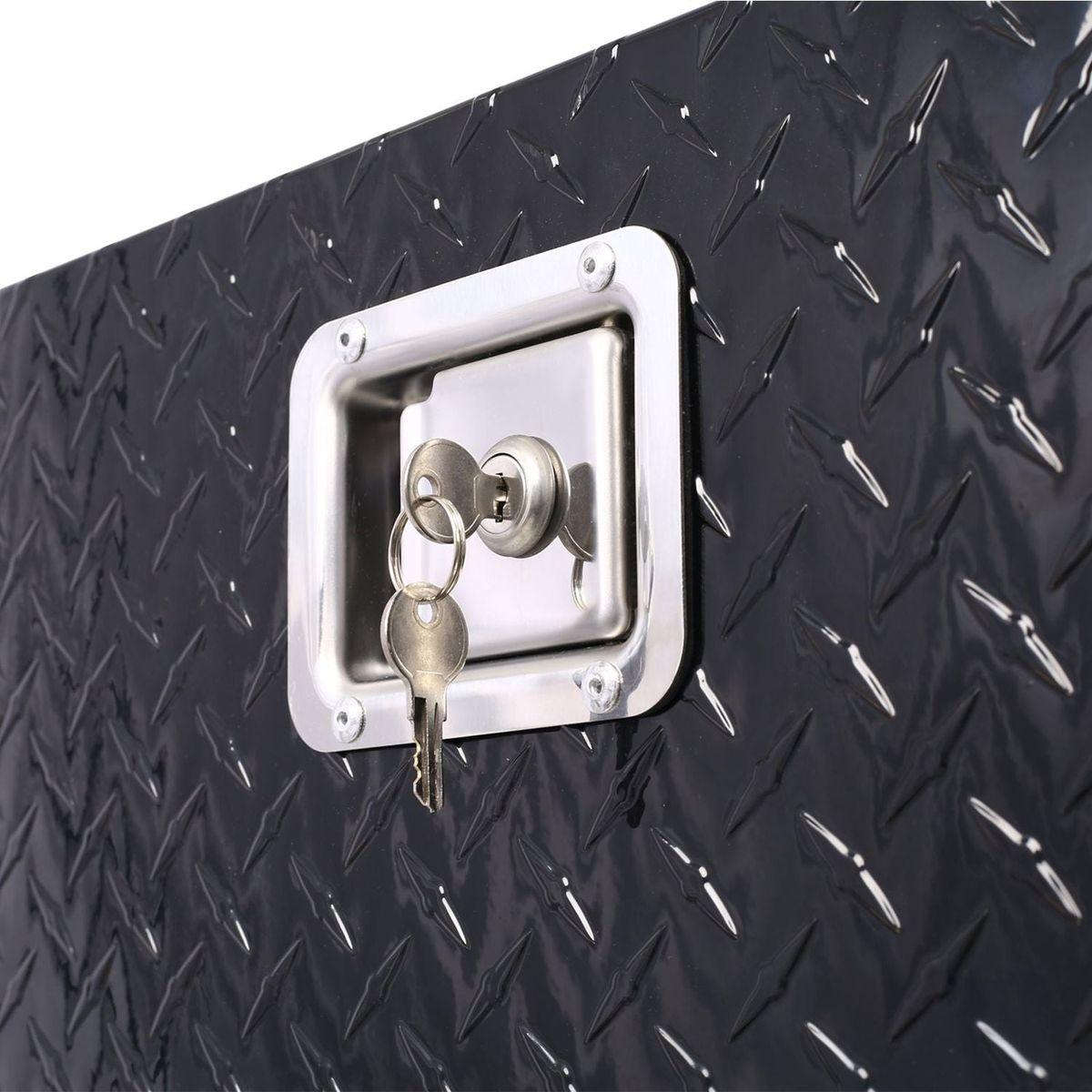 29inch Aluminum tool box,heavy duty truck bed tool box,outdoor trailer pickup storage tool box,RV storage organizer,underbody box w/lock keys,black 29x16.5x18.5inch