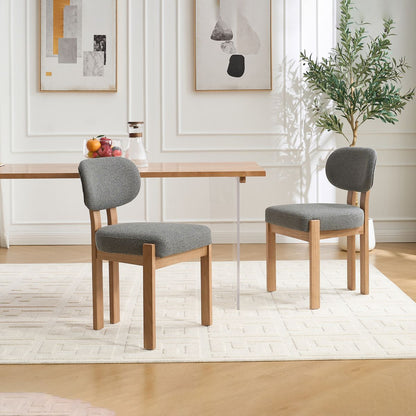 Wooden Dining Chairs Set of 2, Modern Fabric Upholstered Dining Room Chair Kitchen Chairs, Farmhouse Dinner Chair for Kitchen Dining Room