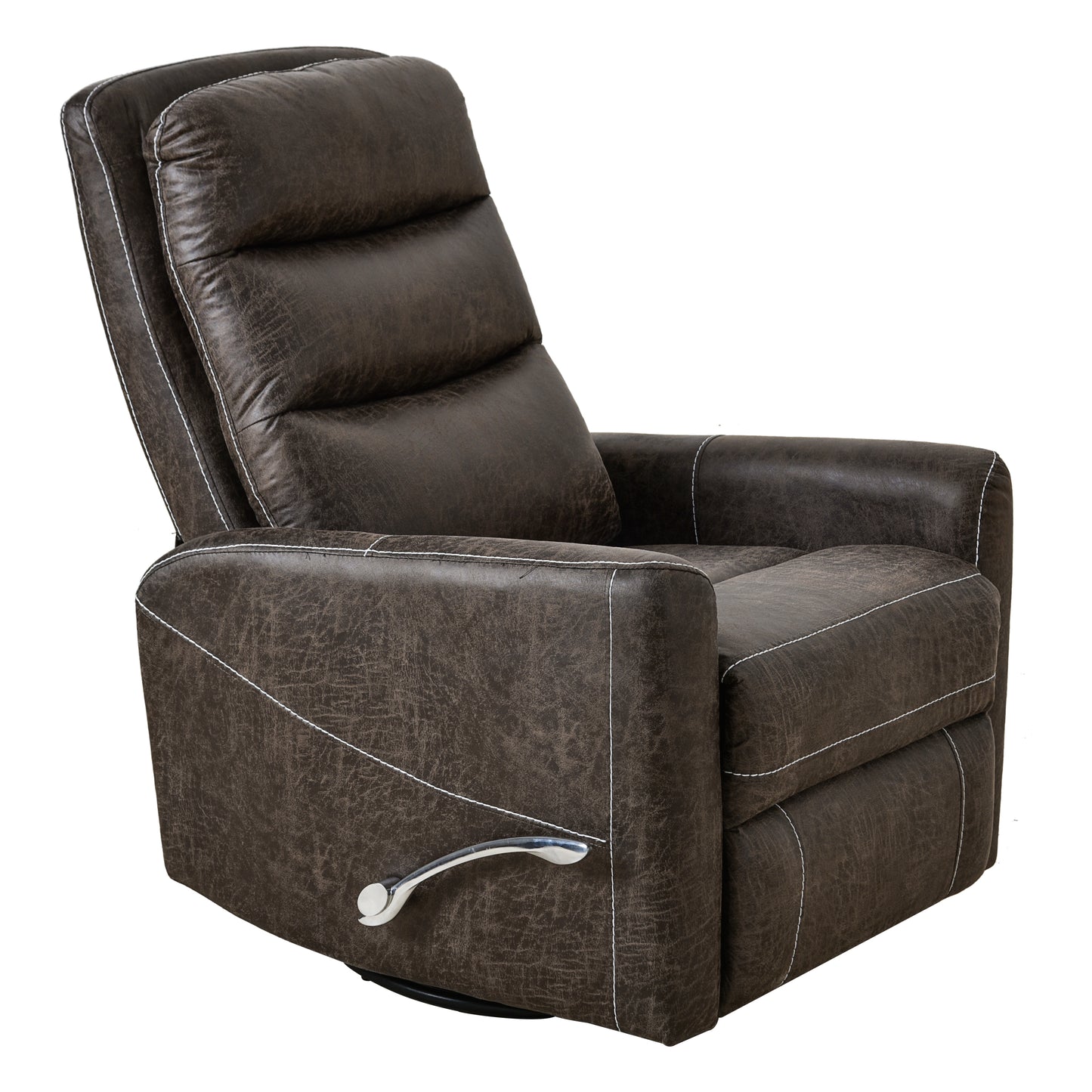 Swivel Glider Rocker Recliner Chair for Nursery,Manual Swivel Rocking Recliner,Mordern Home Theater Seating Soft Reclining Chairs for Living Room,Brown