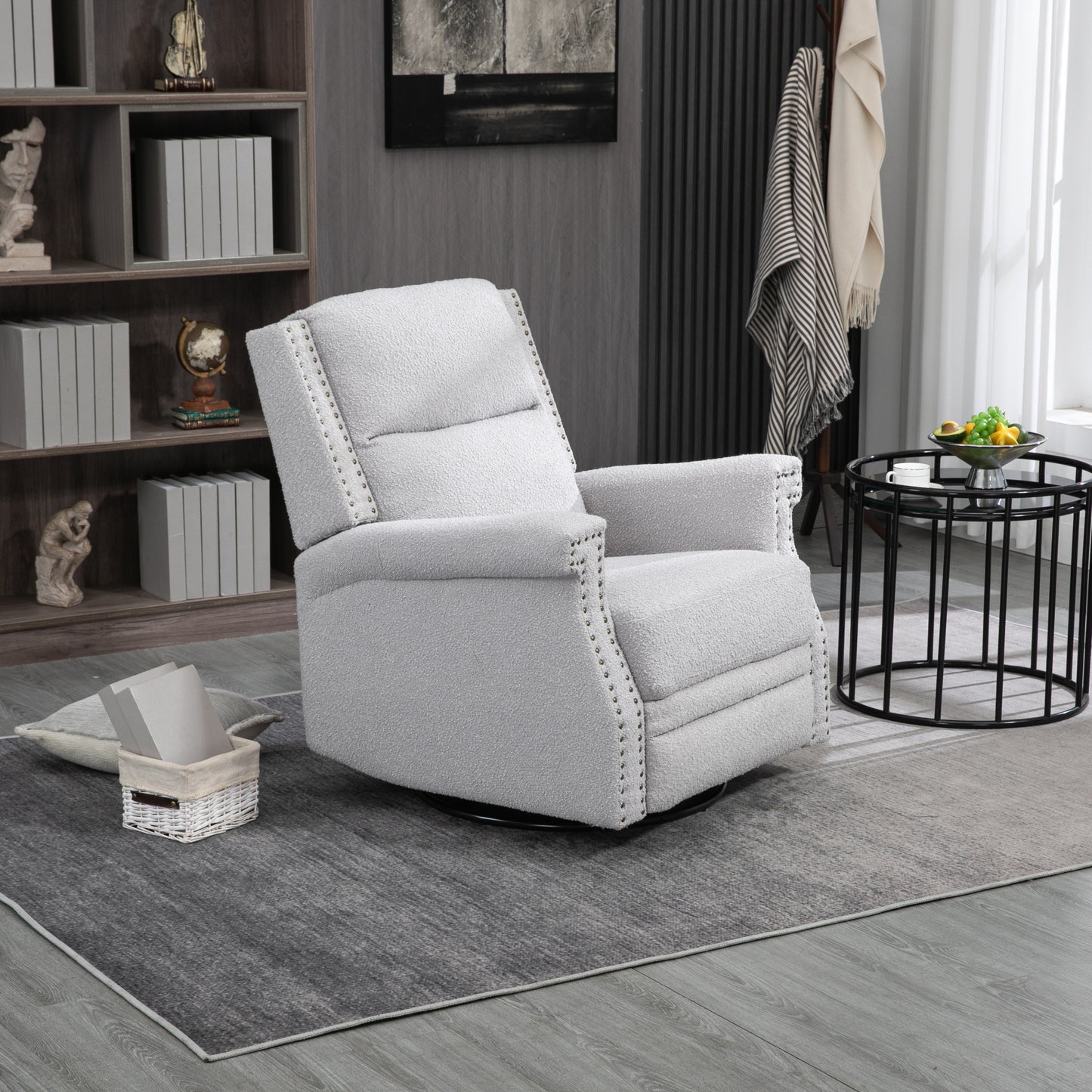 Swivel Recliner Chair, 360 Degree Swivel leisure Chair, Leisure Arm Chair, Nursery Rocking Chairs, Manual Reclining Chair