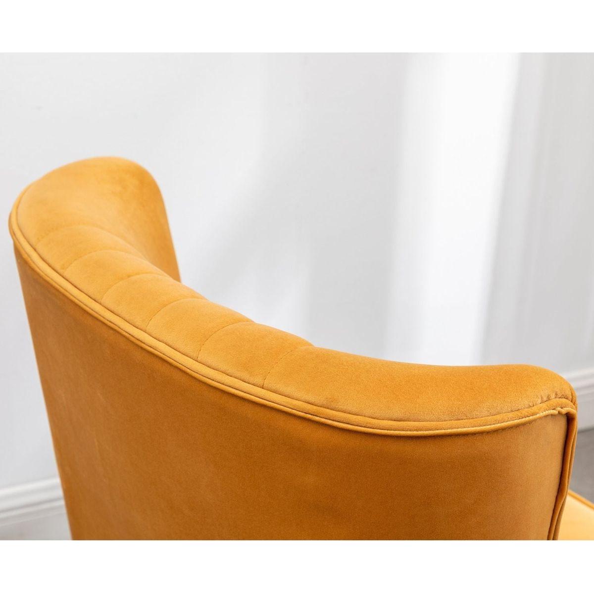 Elon Contemporary Velvet Upholstered Accent Chair, Gold