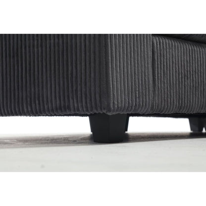 {NEW ARRIVAL VIDEO PROVIDED} Oversized Modular Sectional Sofa Couches Set,Corduroy Upholstered Deep Seat Comfy Sofa for Living Room 5 Seat,Dark Gray
