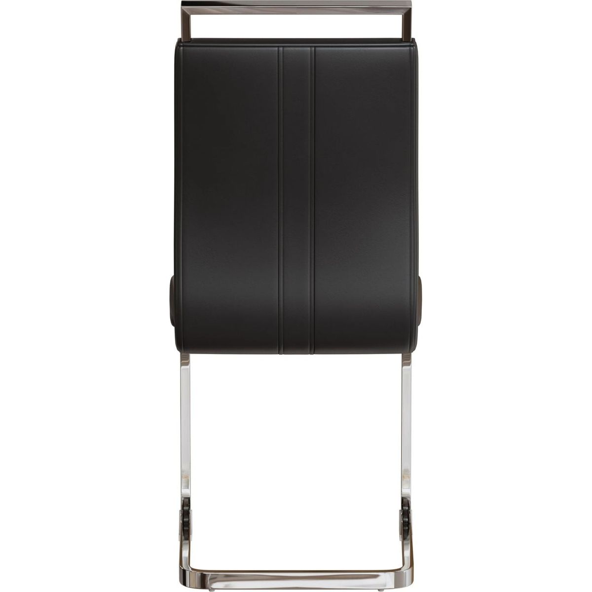 Modern Dining Chairs,PU Faux Leather High Back Upholstered Side Chair with C-shaped Tube plating Metal Legs for Dining Room Kitchen Vanity Patio Club Guest Office Chair (Set of 4) (Black+PU Leather)