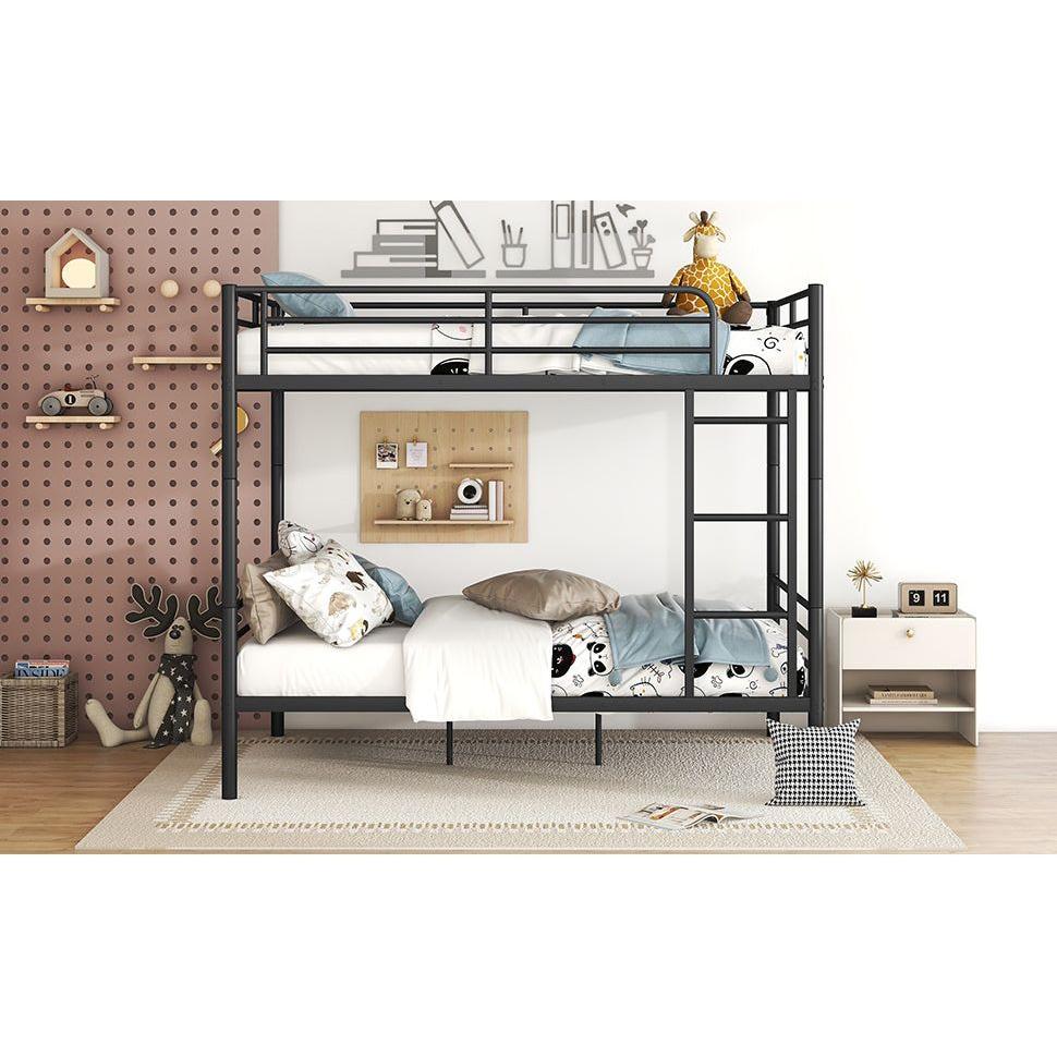Full Over Full Metal Bunk Bed, Black