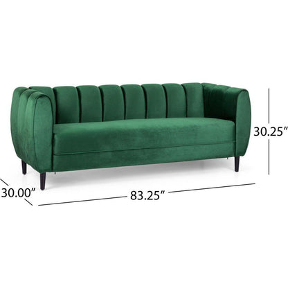 Miranda Velvet 3-Seater Sofa - Streamdale Furniture
