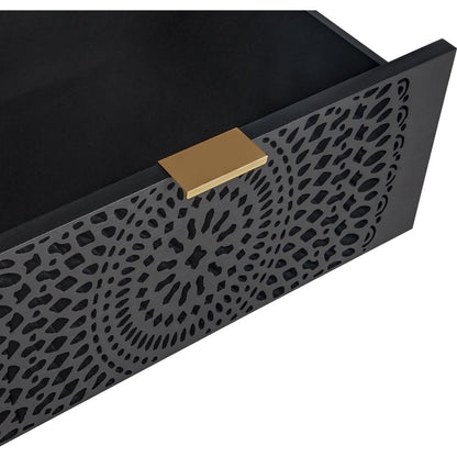 3 Drawer Cabinet with Hollow-Carved 3 Drawer Dresser Storage Chest with Metal Handles For Entryway Living Room Bedroom