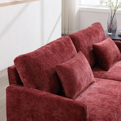 Modern chenille Fabric Loveseat, 2-Seat Upholstered Loveseat Sofa Modern Couch