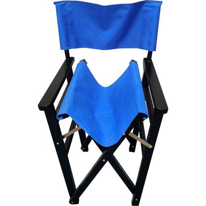 Folding Chair Wooden Director Chair Canvas Folding Chair Folding Chair 2pcs/set populus + Canvas (Color : Blue)