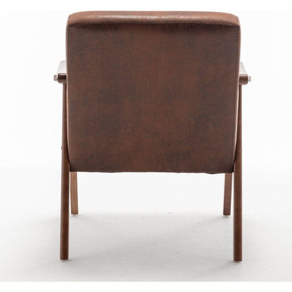 Mid-Century Modern Chair, Living Room Chair with Solid Wood Frame, Accent Chair Extra-Thick Backrest, Wingback Chair for Bedroom, Reading Room, Living Room, Lounge Chair Indoor