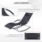 Zero Gravity Rocking Chair Outdoor Chaise Lounge Chair Recliner Rocker with Detachable Pillow and Durable Weather-Fighting Fabric for Patio, Deck, Pool, Black