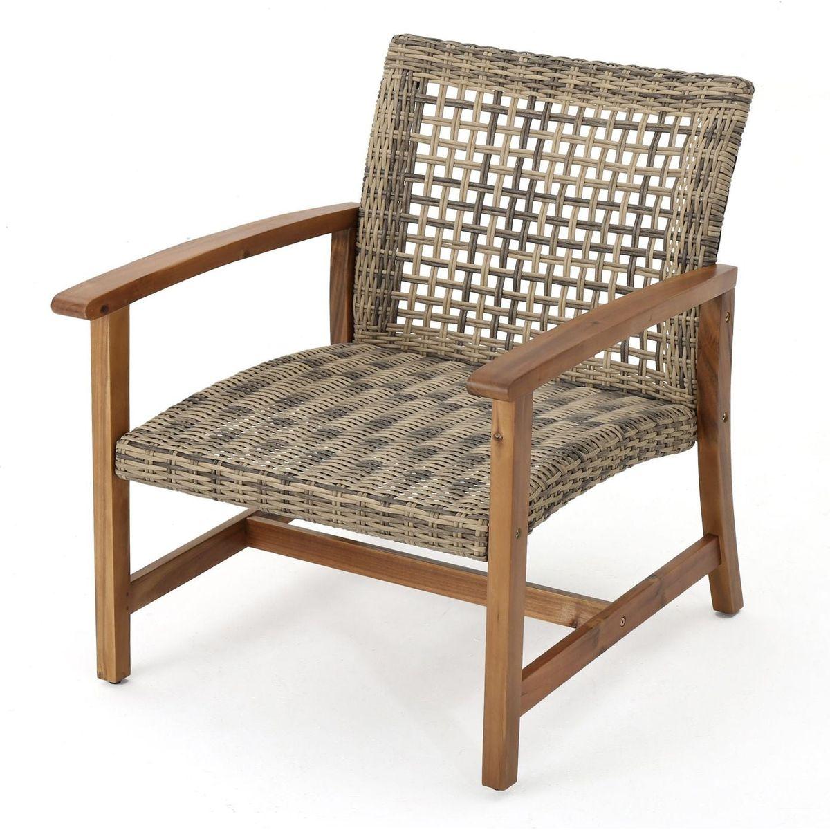 HAMPTON WOOD + WICKER CLUB CHAIR