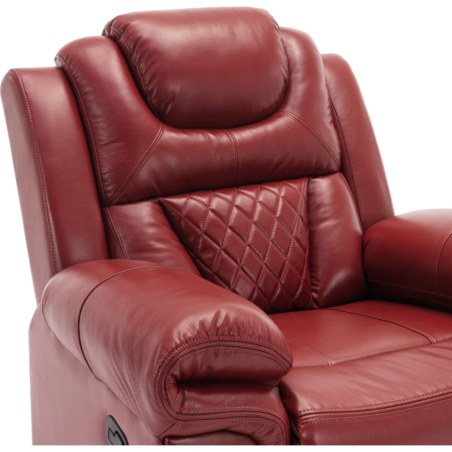 Home Theater Seating Manual Recliner Chair with LED Light Strip for Living Room,Bedroom, Wind Red