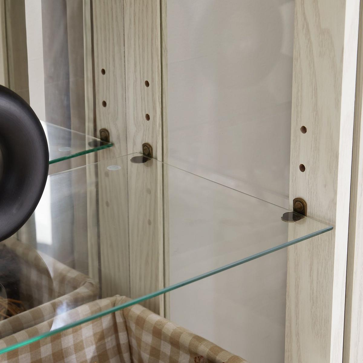 Glass Cabinet Lighted Glass Cabinet Curio Display Cabinet with Adjustable Glass Shelves 2 Doors and 1 drawer Cabinet Bulb Included White