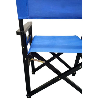 Folding Chair Wooden Director Chair Canvas Folding Chair Folding Chair 2pcs/set populus + Canvas (Color : Blue)