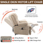 23" Seat Width and High Back Large Size Beige Chenille Power Lift Recliner Chair with 8-Point Vibration Massage and Lumbar Heating