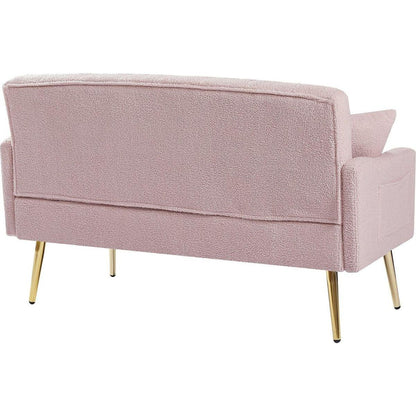 PINK TEDDY FABRIC 2 SEATER SOFA
