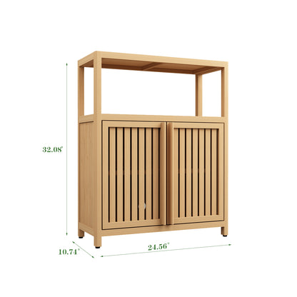Large Capacity Bamboo Storage Cabinet Furniture for Bathroom Living Room Bathroom Bamboo Storage Cabinet With Shelves