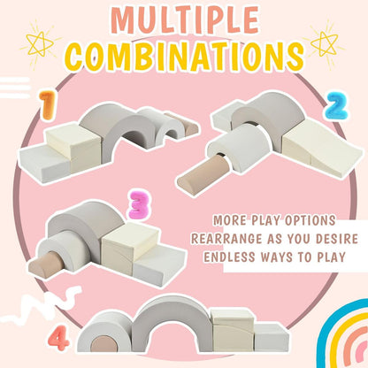 5-Piece Kids Climbing Toys for Toddlers, Foam Climbing Blocks for Babies, Kids Crawling and Climbing Indoor Active Play Structure - Streamdale Furniture