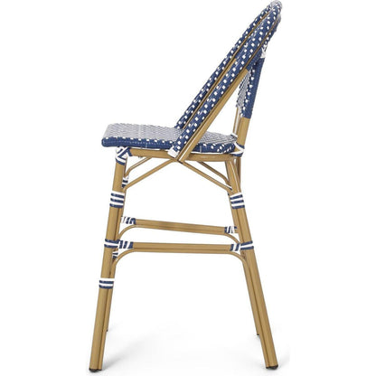 WICKER BAR STOOL WITH ALUMINUM FRAME
