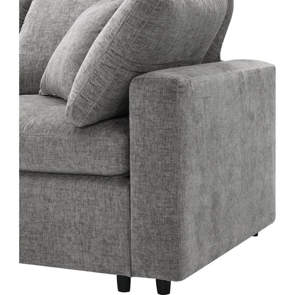 130x65" Modern Modular Cloud Sofa Bed, 6 Seat Chenille Sectional Couch Set with Ottoman,Free Combination,Convertible U Shaped Sleeper Sofa for Living Room, Apartment, 3 Colors