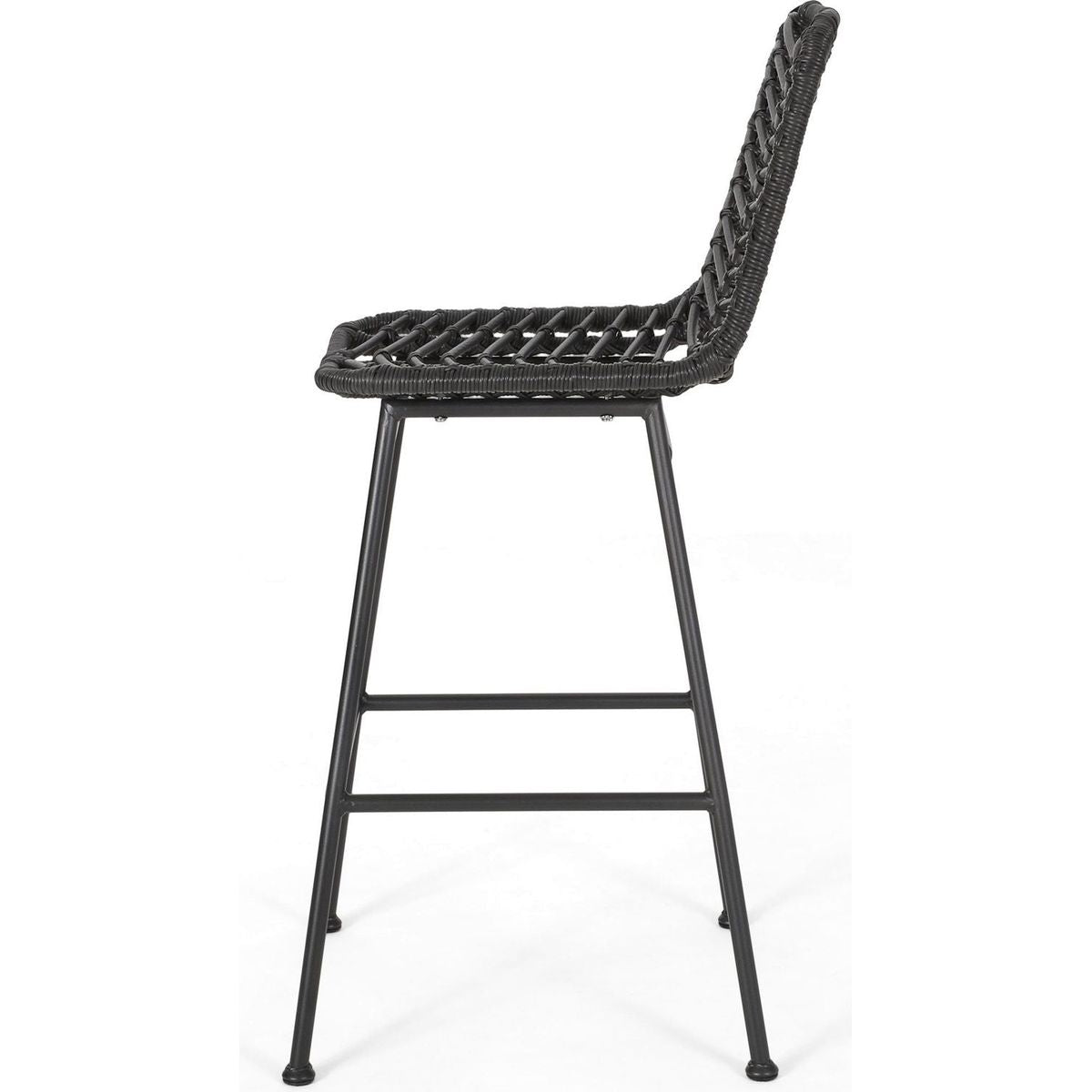 Sawtelle Outdoor Wicker Barstools (Set of 2)