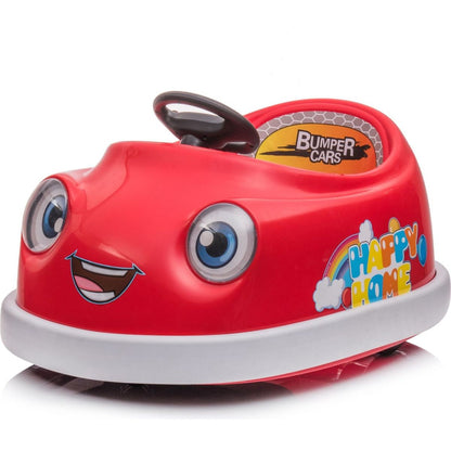 Bumper Car for Kids, 12v Dual Drive 1-6 Years Old Children's Electric Car with Pushrod Dinner Plate USB BT Music Rocking Horse Mode Anti-Collision Bumper Ride on Car