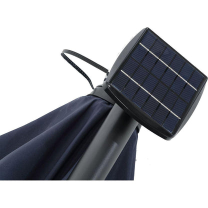 10ft Solar LED Offset Hanging Market Patio Umbrella (Navy blue)