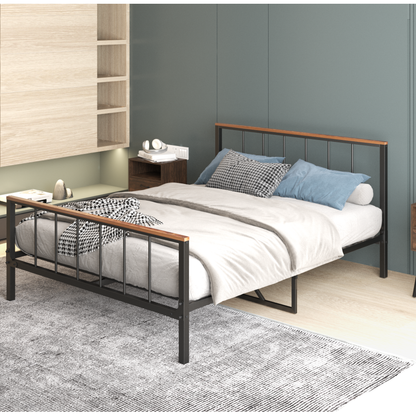 Metal Platform Bed frame with Headboard and Footboard,Sturdy Metal Frame, No Box Spring Needed(Full)