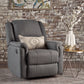 Charcoal Fabric Glider Recliner with Swivel, Manual Reclining Chair